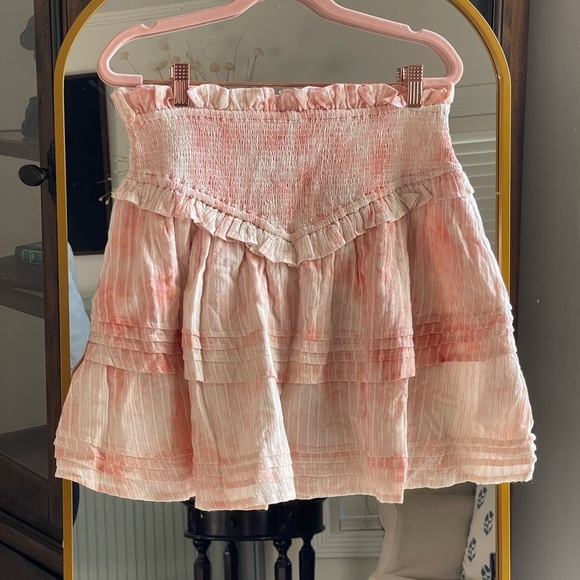 Cleobella NWT Amber Pink Tye Dye Ruffle Boho Mini Skirt - Picture 1 of 7